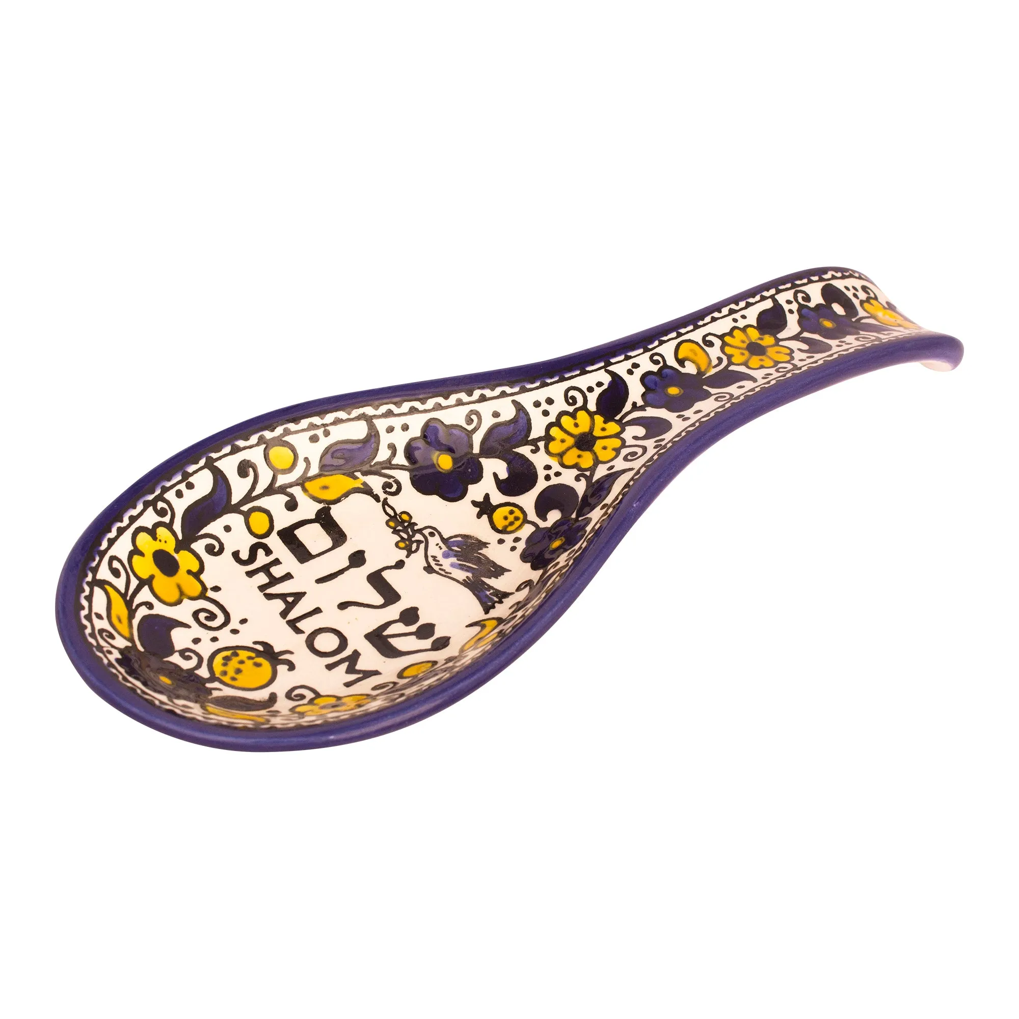 Spoon Shaped Bowl Pottery Yellow Shalom Décor Armenian Ceramic Hand made 10/25cm