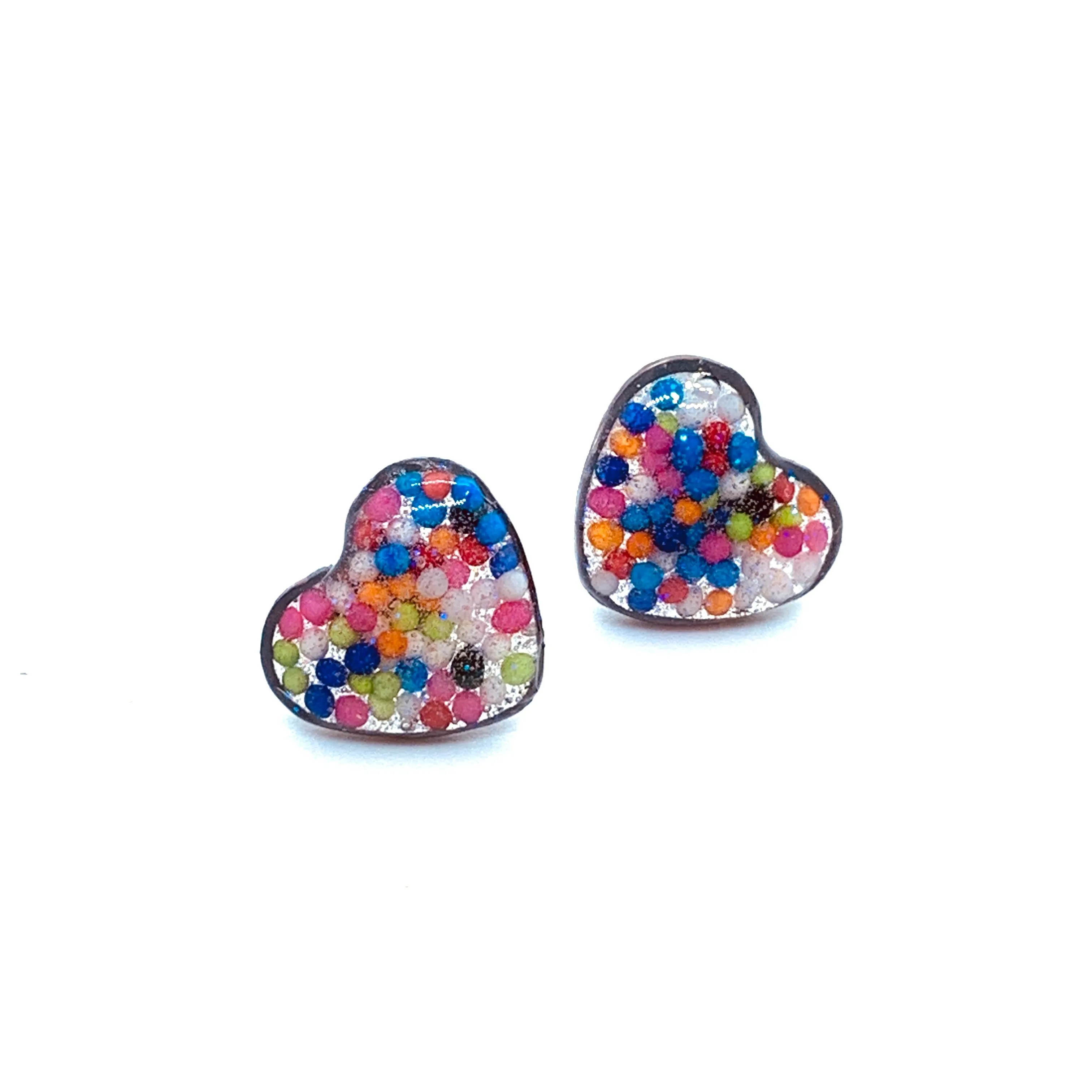 Sprinkle Heart Studs