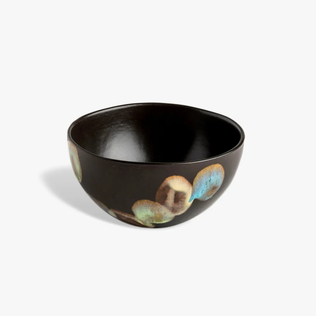 Stoneware Dip Bowl, Multi-Color, Matte Ebony