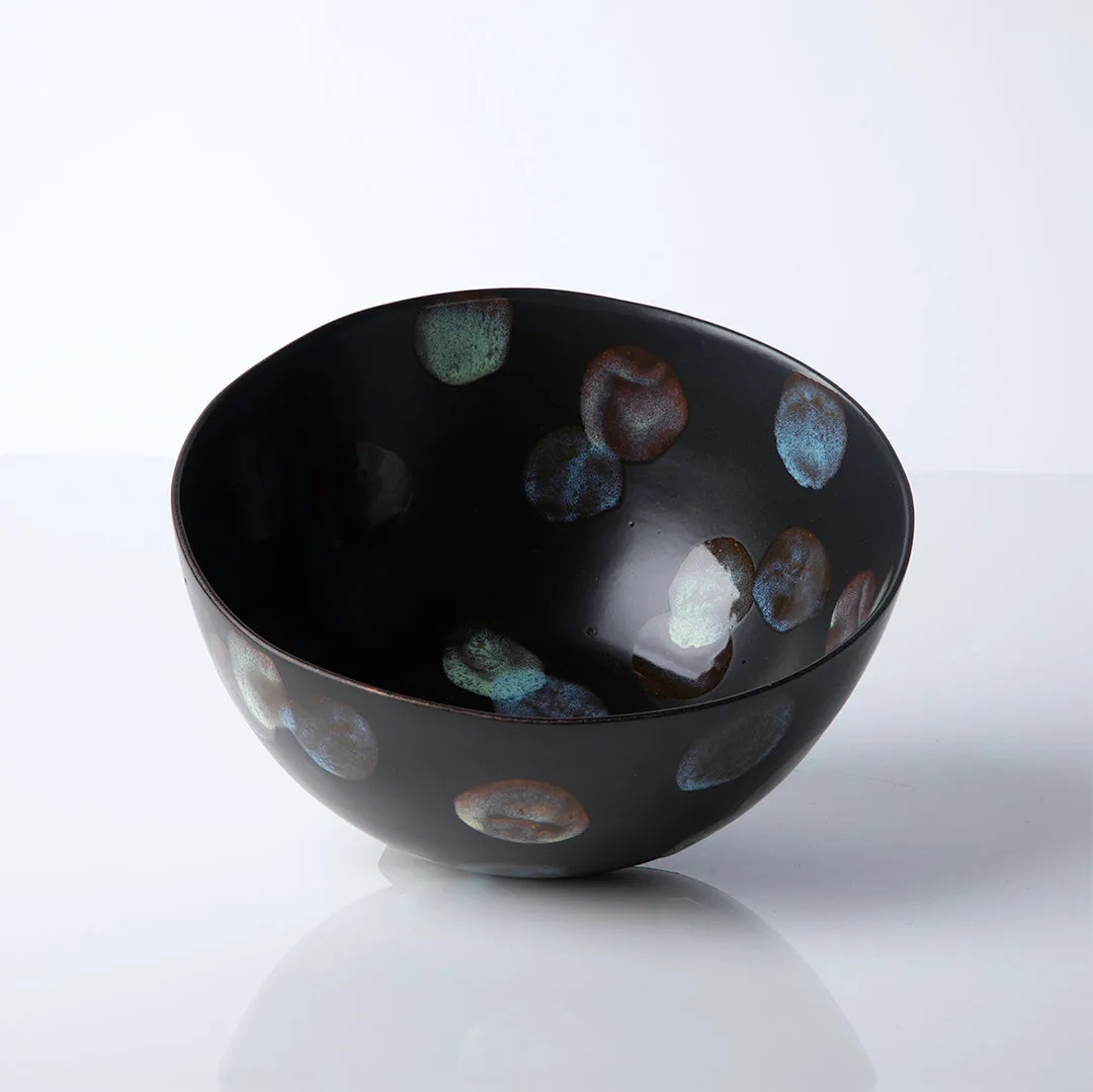 Stoneware Serving Bowl, Multi-Color, Matte Ebony