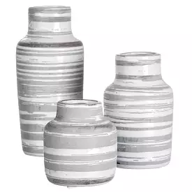 Striped Bottle Vase Set Of 3