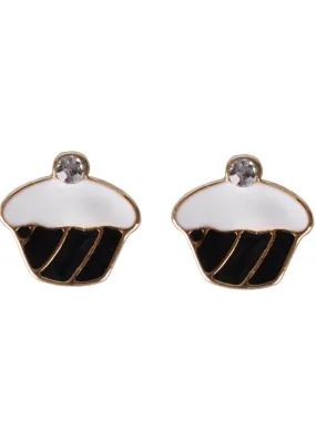 Succubus Crystal Cupcake Earrings Black