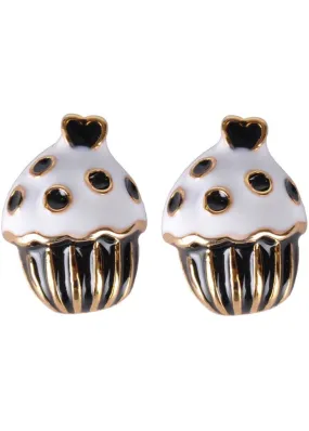 Succubus Cupcake Glossy Earrings Black