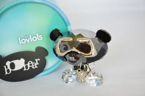 Swarovski Crystal LOVLOTS Figurine BO BEAR HEAVY METAL #1143383