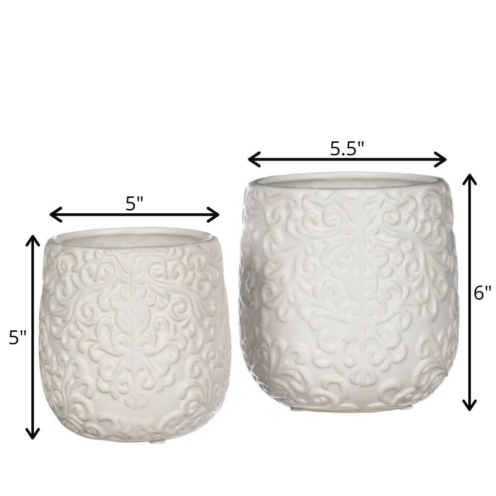 Textured Finish Vase Set Of 2