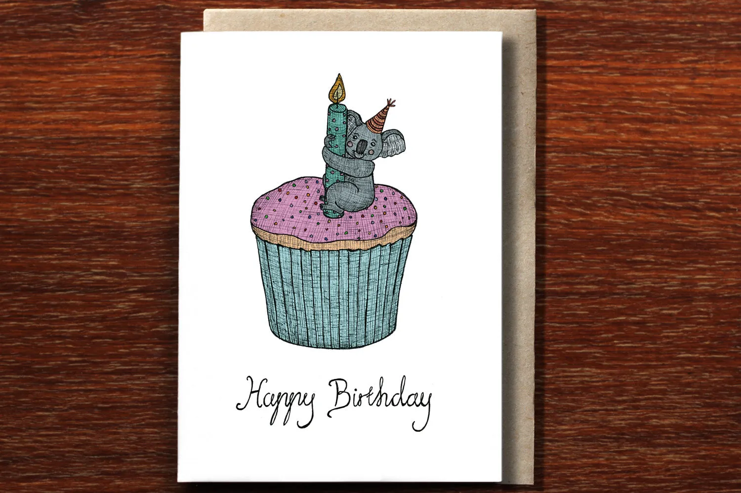 The Nonsense Maker - Greeting Card - Koala On A Cupcake