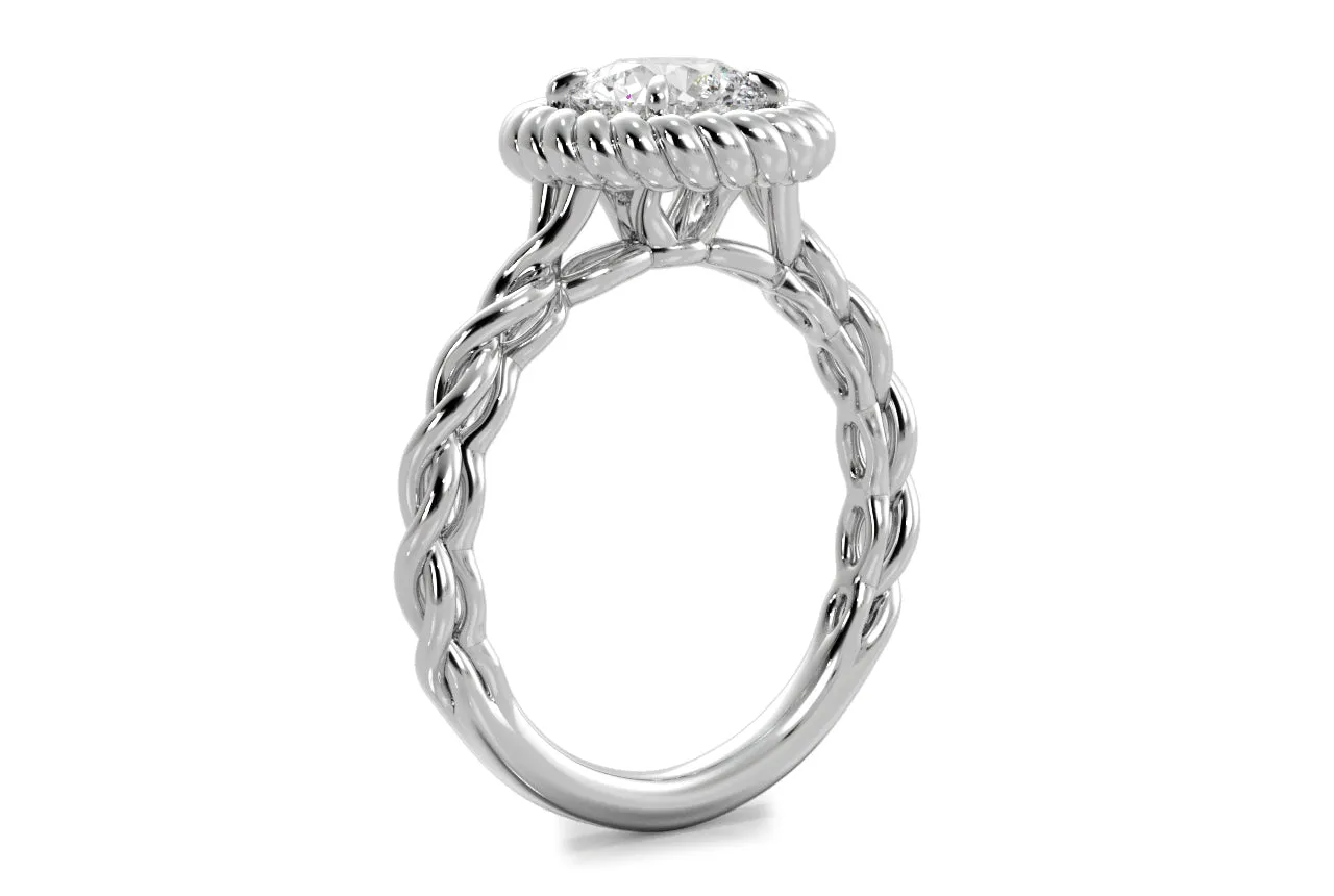 Twisted Metal Halo Engagement Ring