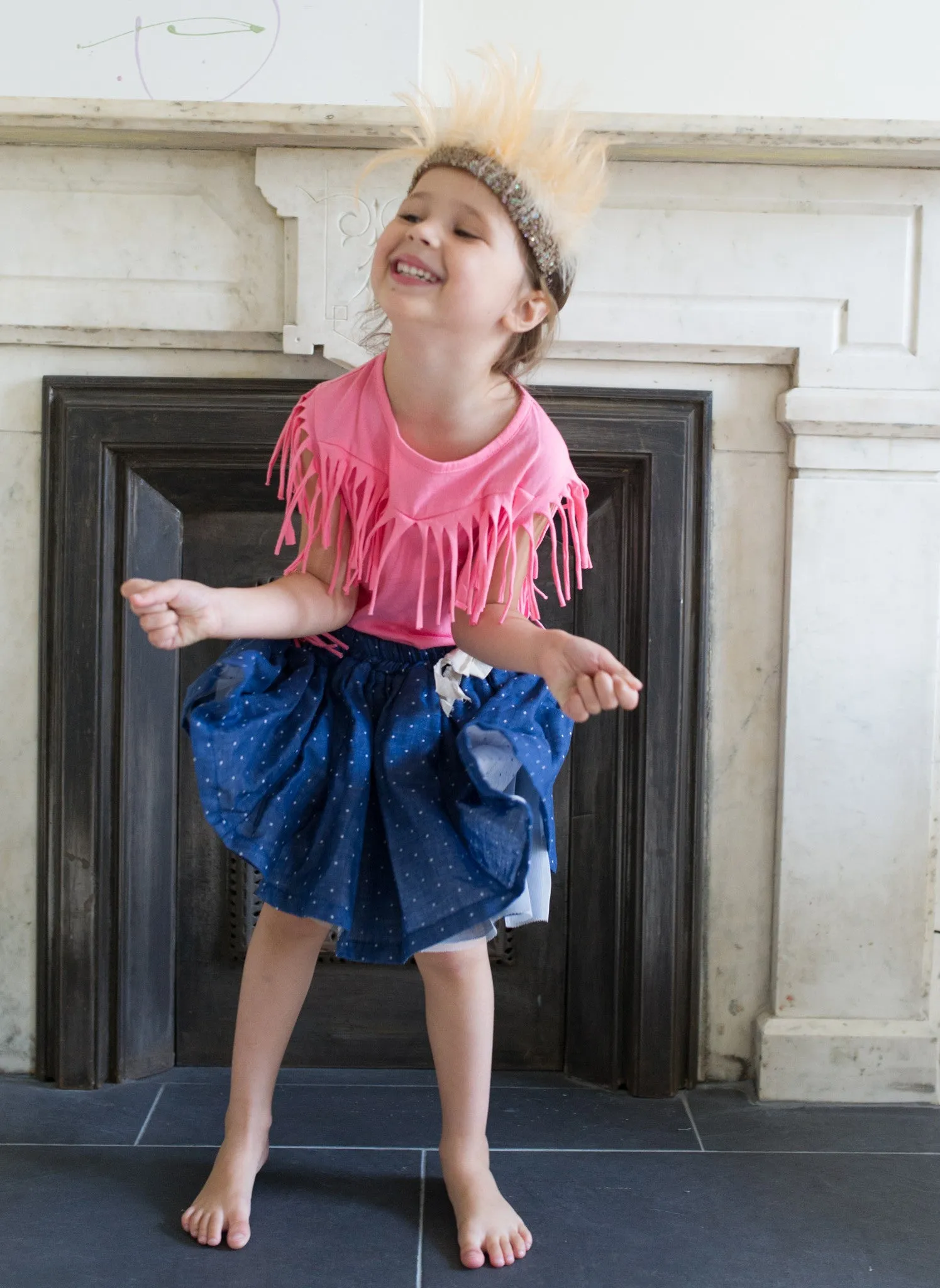 Vierra Rose Gianna Fringe Top in Cupcake Pink