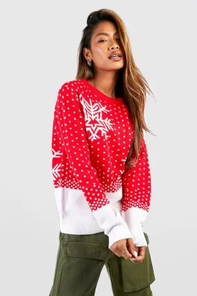 Vintage Snowflake And Snow Christmas Sweater