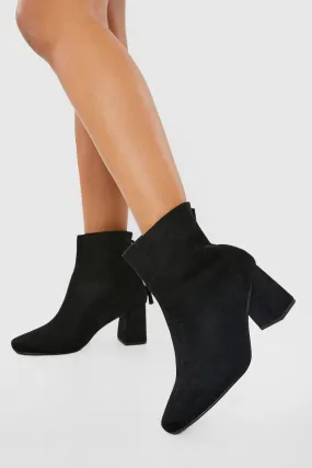 Wide Width Tassel Detail Square Toe Sock Boots