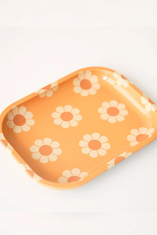 Yellow Daisy Metal Tray